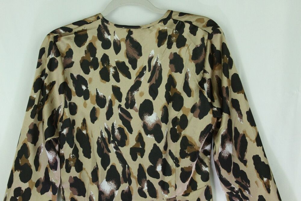 Club London Dress Leopard V-Neck Long Sleeve US 10 UK14 New - Picture 4 of 12
